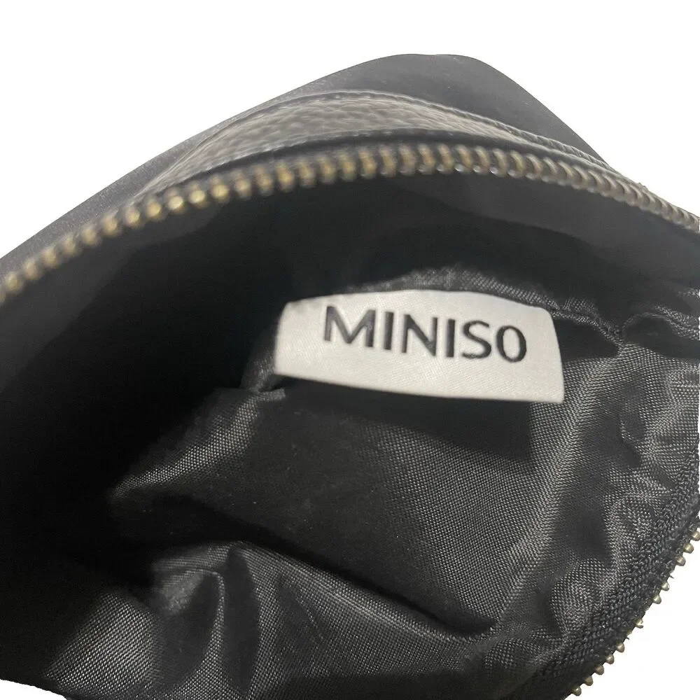 Miniso Black Makeup/cosmetic Bag With Handle